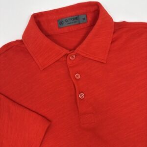 G/FORE Clubhouse Slub Slim Fit Golf Polo Shirt Mens Medium Poppy Red Cotton